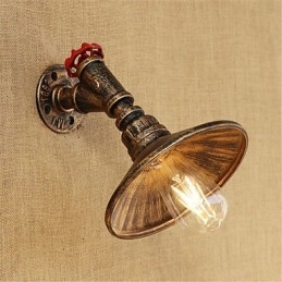 Applique da parete LED Mini country rétro in metallo, lampadina inclusa E26/E27