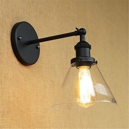 Applique da parete Mini rétro con luce ambientale, elettroplaccata, protezione occhi, E26/E27