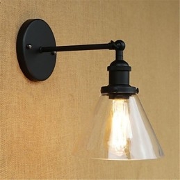 Applique da parete Mini rétro con luce ambientale, elettroplaccata, protezione occhi, E26/E27