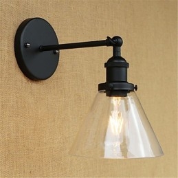 Applique da parete Mini rétro con luce ambientale, elettroplaccata, protezione occhi, E26/E27