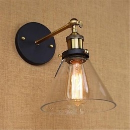 Applique da parete Mini rétro con luce ambientale, elettroplaccata, protezione occhi, E26/E27