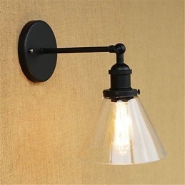Applique da parete Mini rétro con luce ambientale, elettroplaccata, protezione occhi, E26/E27
