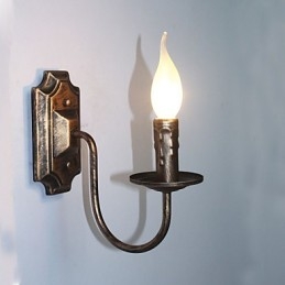 Applique da parete antica a forma di candela per corridoio e balcone