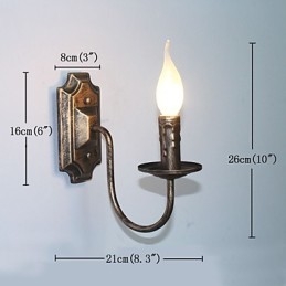 Applique da parete antica a forma di candela per corridoio e balcone