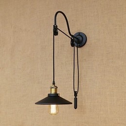 Applique da parete country retrò dipinta con luce ambientale regolabile E26/E27