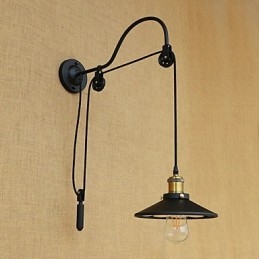 Applique da parete country retrò dipinta con luce ambientale regolabile E26/E27