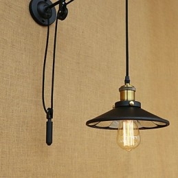 Applique da parete country retrò dipinta con luce ambientale regolabile E26/E27