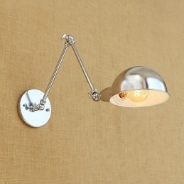 Applique da parete retrò moderna con braccio oscillante, protezione occhi, finitura elettrolitica