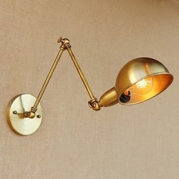 Applique da parete retrò moderna con braccio oscillante, protezione occhi, finitura elettrolitica