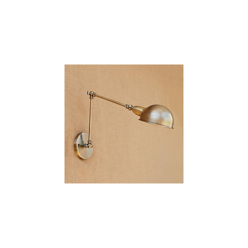 Applique da parete retrò moderna con braccio oscillante, protezione occhi, finitura elettrolitica