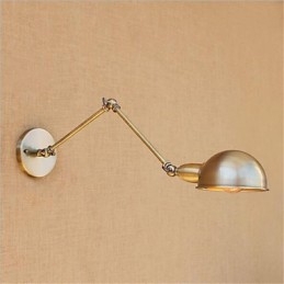 Applique da parete retrò moderna con braccio oscillante, protezione occhi, finitura elettrolitica