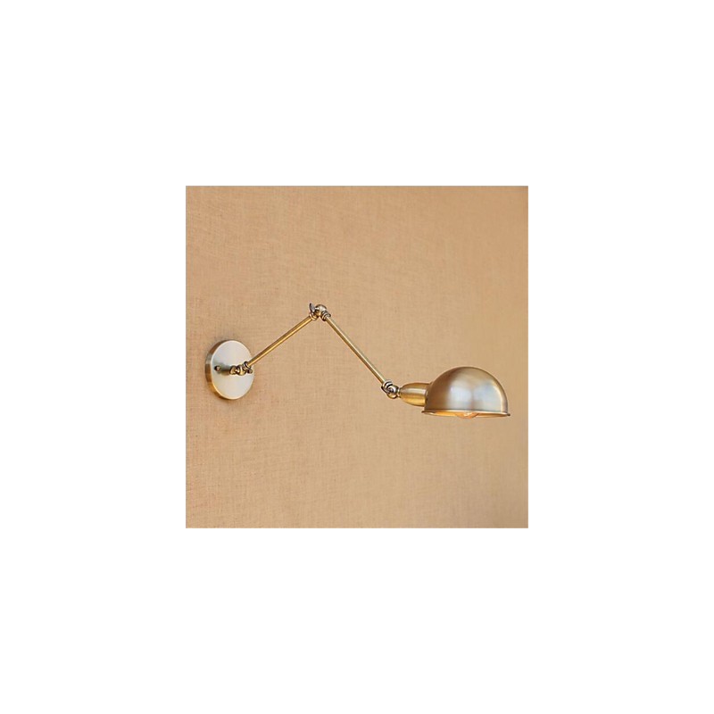 Applique da parete retrò moderna con braccio oscillante, protezione occhi, finitura elettrolitica