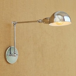 Applique da parete retrò moderna con braccio oscillante, protezione occhi, finitura elettrolitica