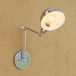 Applique da parete retrò moderna con braccio oscillante, protezione occhi, finitura elettrolitica