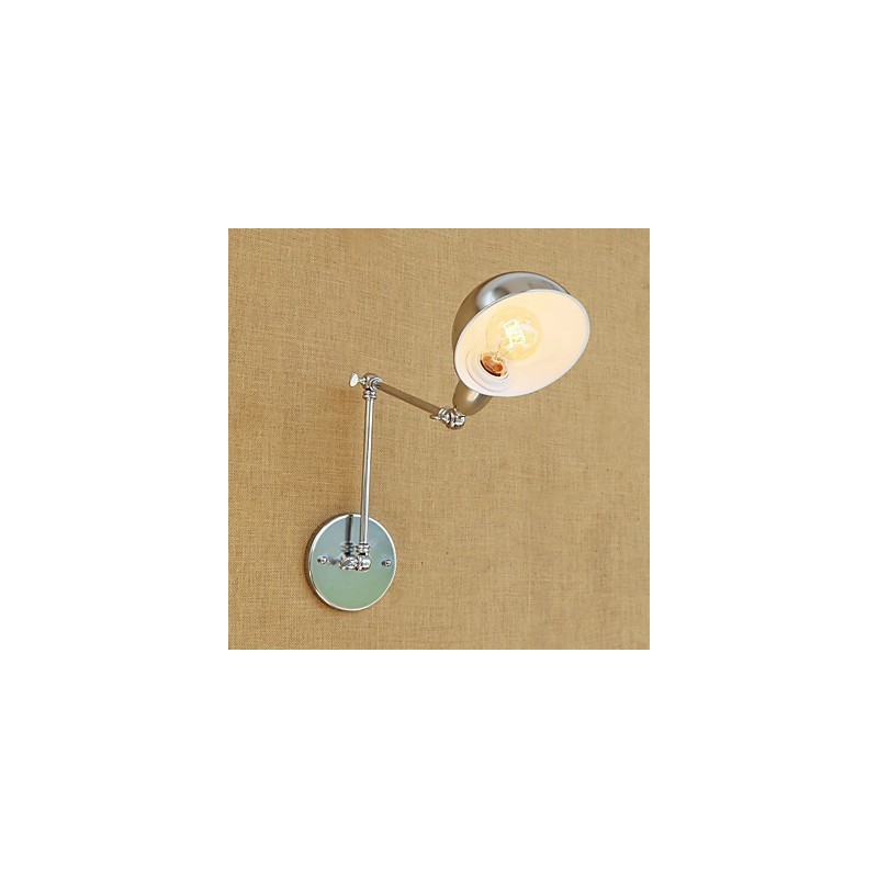 Applique da parete retrò moderna con braccio oscillante, protezione occhi, finitura elettrolitica