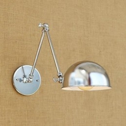 Applique da parete retrò moderna con braccio oscillante, protezione occhi, finitura elettrolitica