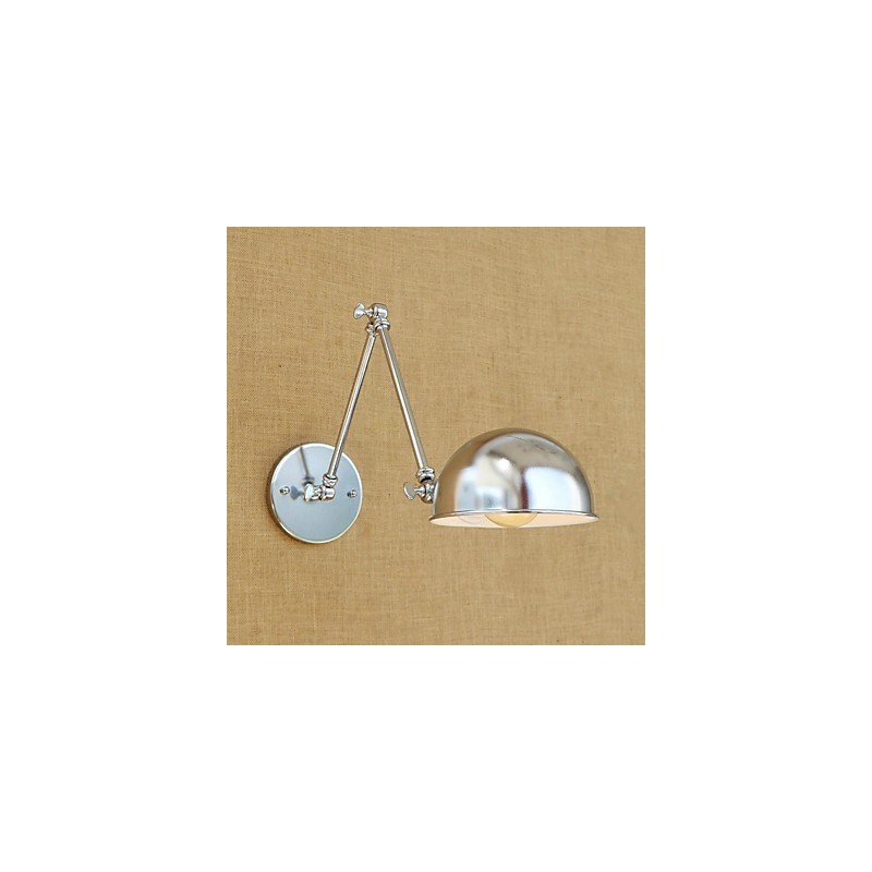 Applique da parete retrò moderna con braccio oscillante, protezione occhi, finitura elettrolitica