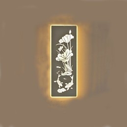 Applique da parete moderna e contemporanea, luce ambientale, LED integrato 22 W, 18 x 3 x 47 cm