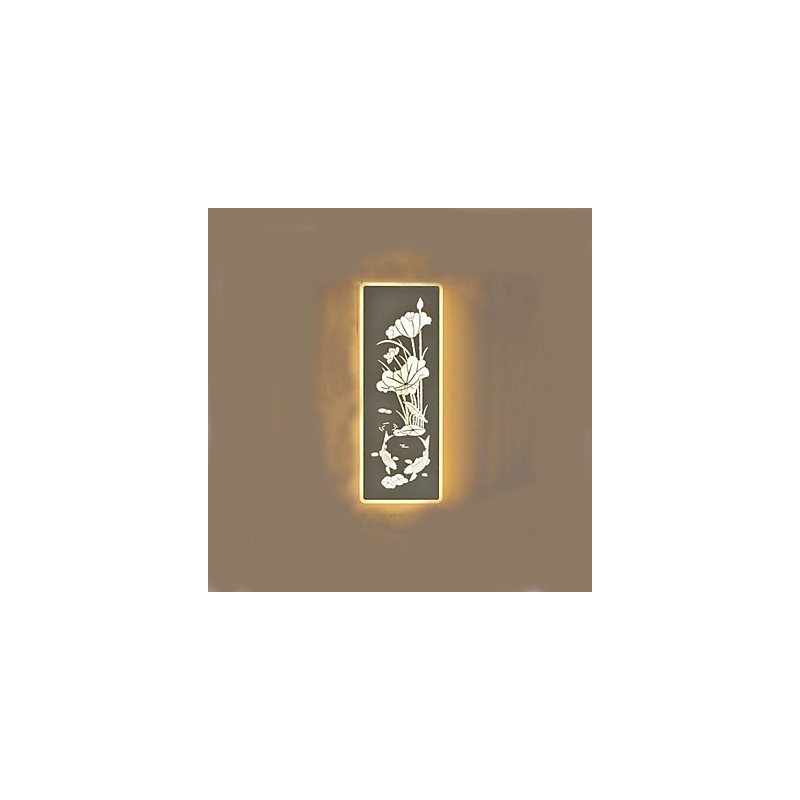 Applique da parete moderna e contemporanea, luce ambientale, LED integrato 22 W, 18 x 3 x 47 cm