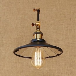 Applique da parete country retrò rustica/lodge elettrolitica con braccio oscillante, E26/E27