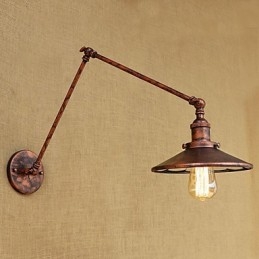 Applique da parete country retrò rustica/lodge elettrolitica con braccio oscillante, E26/E27