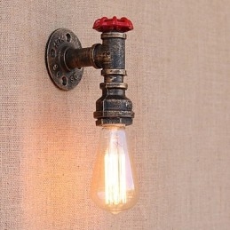 Applique da parete country retrò mini con luce ambientale e finitura dipinta