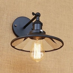 Applique da parete country retrò mini dipinta con luce ambientale E26/E27