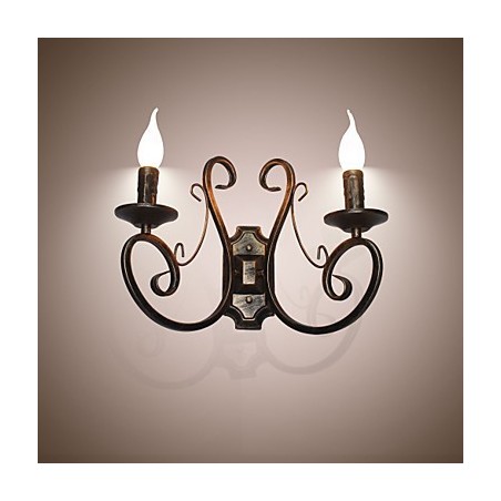 Applique da parete retrò stile americano per camera da letto, braccio oscillante, metallo