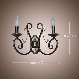 Applique da parete retrò stile americano per camera da letto, braccio oscillante, metallo