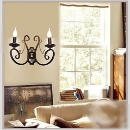 Applique da parete retrò stile americano per camera da letto, braccio oscillante, metallo