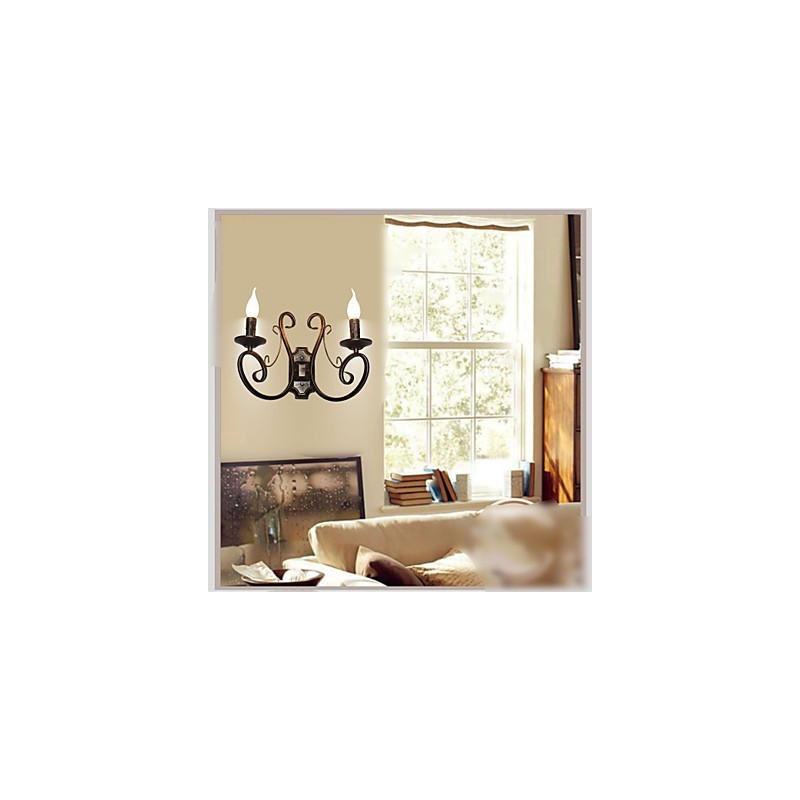 Applique da parete retrò stile americano per camera da letto, braccio oscillante, metallo