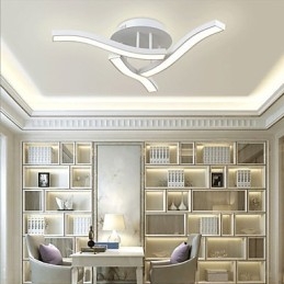 Plafoniera a filo moderna e contemporanea bianca LED integrato 45W 72,5 cm