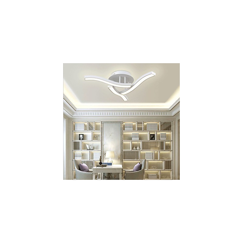 Plafoniera a filo moderna e contemporanea bianca LED integrato 45W 72,5 cm