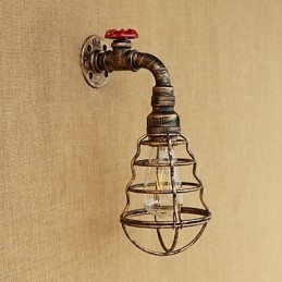 Applique da parete country retrò mini con luce ambientale, metallo, E26/E27