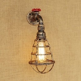 Applique da parete country retrò mini con luce ambientale, metallo, E26/E27