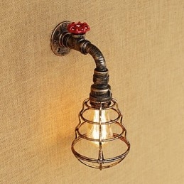 Applique da parete country retrò mini con luce ambientale, metallo, E26/E27