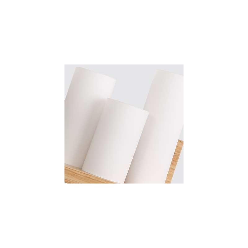 Applique da parete moderna effetto ossido nero, legno/bambù e vetro, E27 60 W
