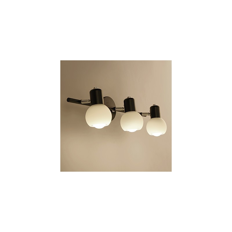 Applique da parete rustica/lodge moderna contemporanea dipinta, 3 lampadine E12/E14