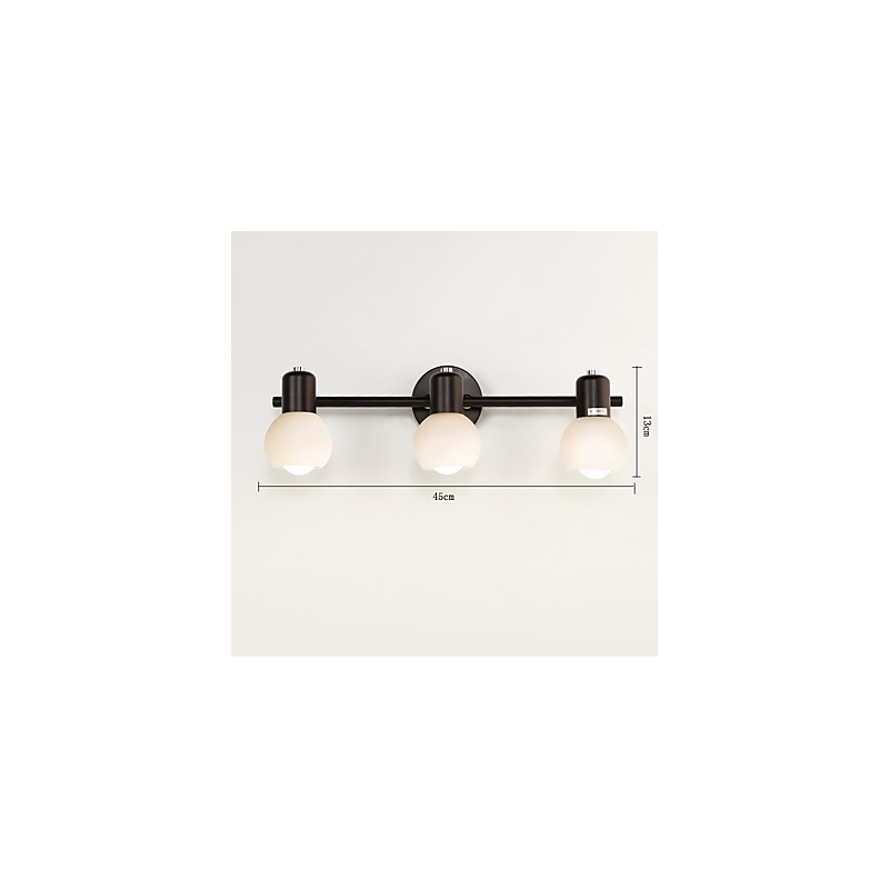 Applique da parete rustica/lodge moderna contemporanea dipinta, 3 lampadine E12/E14