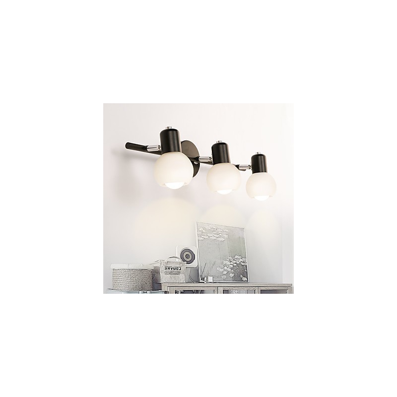 Applique da parete rustica/lodge moderna contemporanea dipinta, 3 lampadine E12/E14