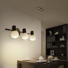 Applique da parete rustica/lodge moderna contemporanea dipinta, 3 lampadine E12/E14
