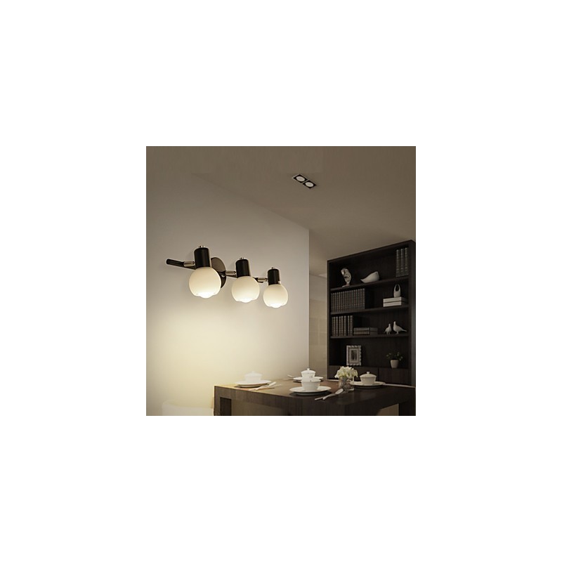 Applique da parete rustica/lodge moderna contemporanea dipinta, 3 lampadine E12/E14