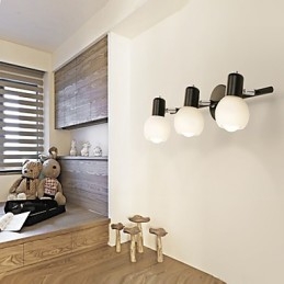 Applique da parete rustica/lodge moderna contemporanea dipinta, 3 lampadine E12/E14