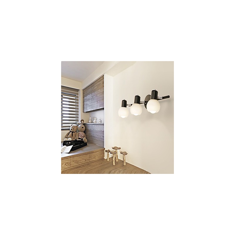 Applique da parete rustica/lodge moderna contemporanea dipinta, 3 lampadine E12/E14