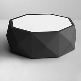Plafoniera geometrica LED bianca e nera 41 cm