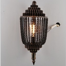 Lampada da soffitto a ingranaggi vintage industriale in ferro nero