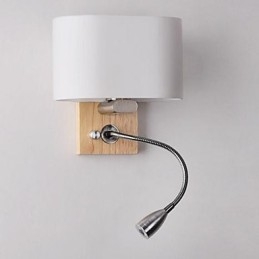 Applique da parete moderna contemporanea in legno/bambù e vetro E27 40 W