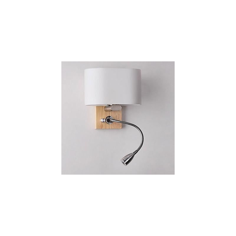 Applique da parete moderna contemporanea in legno/bambù e vetro E27 40 W