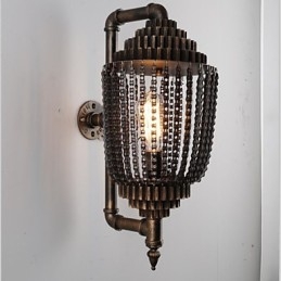 Lampada da soffitto a ingranaggi vintage industriale in ferro nero