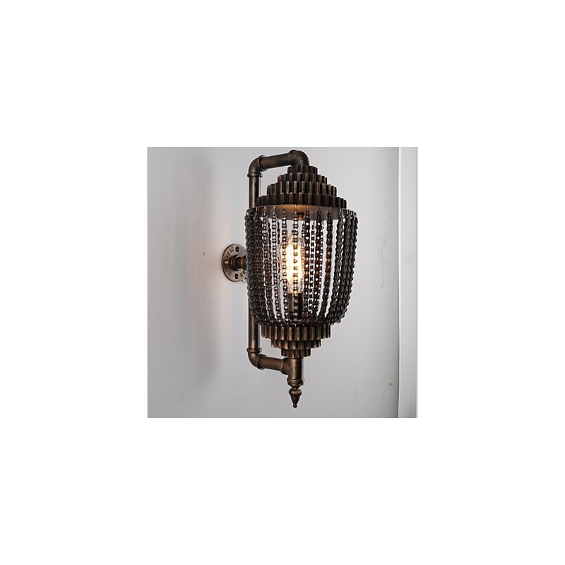 Lampada da soffitto a ingranaggi vintage industriale in ferro nero
